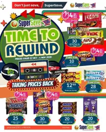 Super Save catalogue Page 37: Snickers wafer rolls €20,00, Bounty milk chocolate bar €28,00