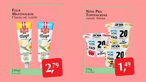 Winkler Markt Flugblatt Seite 11: Felix Mayonnaise Classic od. Leicht €2,79, Nöm Pro Topfencreme €1,49