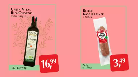 Winkler Markt Flugblatt Seite 13: Reiter Käse Krainer €3,49, Creta Vital Bio-Olivenöl extra virgin €16,99