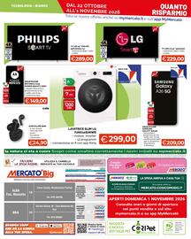 Volantino Mercatò Big Pagina 24: TV LED LG 43" €229,00, Lavatrice slim LG €299,00