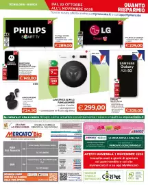 Volantino Mercatò Big Pagina 24: TV LED LG 43" €229,00, Lavatrice slim LG €299,00