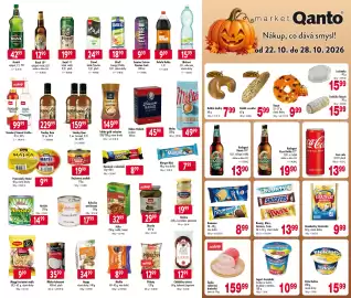 Qanto leták týden 43 Strana 1: Šunka výběrová brněnská €159,99, Chocenšký jogurt €10,99