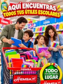 Catálogo Hemsa semana 43 Página 1: TODO EN UN MO LUG AQUI ENCUENTRAS TODOS TUS UTILES ESCOLARES HEMSA cosida HEMSA HEMSA DHA