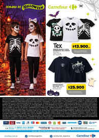 Catálogo Carrefour Página 6: Remera negra villanas disney €25.900,00, Tex remera manga corta estampada halloween €13.900,00