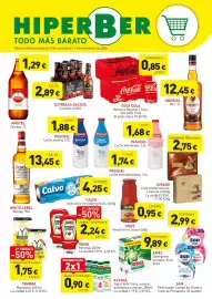 Catálogo Hiperber Página 1: Ybarra mayonesa €1,75, Coca Cola Refresco Regular o Zero €10,20