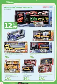 Folleto Alcampo Página 34: Pick up €14,99, One Two Fun mega camión con 4 coches €12,99