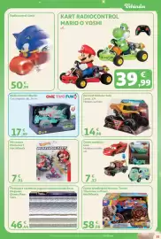 Folleto Alcampo Página 35: Kart radiocontrol mario o yoshi €39,99, Hot Wheels Mario Kart €7,91