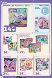 Folleto Alcampo Página 56: Disney Stitch Máquina de Pegatinas Stitch €14,99, Meccano crea tus pegatinas o tarjetas 3d €24,99