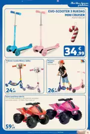Folleto Alcampo Página 75: Patinete 3 ruedas Minnie o Spidey €24,95, Molto mi primer scooter €26,99