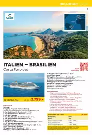 Billa Reisen Flugblatt Seite 5: C Costa Rio de Janeiro ITALIEN Costa Favolosa BRASILIEN BILLA REISEN 10.2026 Kapverden