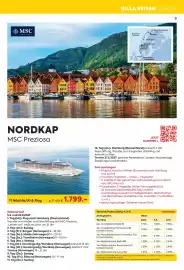Billa Reisen Flugblatt Seite 9: Bergen MSC CRUISES BILLA REISEN 10.2026 9 HONNINGSVÅG (Nordkap) TROMSØ Europäisches Nordmeer