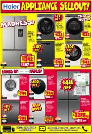 JB Hi-Fi catalogue Page 14: Haier 500 Series Washer Dryer €842,00, Haier 600 Series 509 Litre French Door Fridge €1.392,00