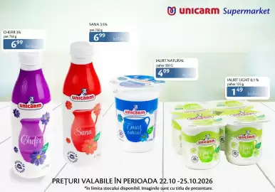 Catalog Unicarm Pagină 3: CHEFIR 3% pet 750 g 699 lei/buc Unicarm unicarm Chefir 3% grasime US IN RODUS SATU ARE e 750g SANA