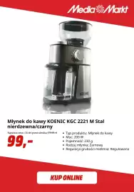 Media Markt gazetka tydzień 43 Strona 10: Młynek do kawy Koenic Kgc 2221 m stal nierdzewna/czarny €99,00