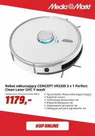 Media Markt gazetka tydzień 43 Strona 2: Robot odkurzający Concept VR3205 3 v 1 Perfect Clean Laser Uvc Y-wash €1.179,00
