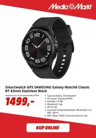 Media Markt gazetka tydzień 43 Strona 7: Smartwatch Gps Samsung Galaxy Watch6 Classic Bt 43 mm Stainless Black €1.499,00