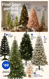 BIG W catalogue Page 16: 180cm Pre-lit Tree €99,00, 228cm Pre-lit Tree €179,00