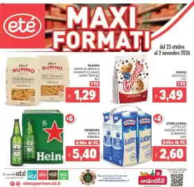 Volantino Eté Pagina 1: Rummo pasta di semola formati classici €1,29, Sterilgarda latte UHT parzialmente scremato €2,60