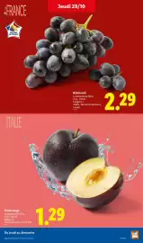 Catalogue Lidl | Les promos de la semaine page 5: Prune rouge €1,29, RAISINS DE FRANCE Raisin noir €2,29