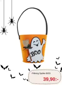 Blomsterlandet reklamblad vecka 44 Sida 2: Filtkorg Spöke BOO €39,90