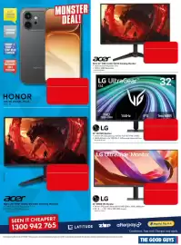 The Good Guys catalogue week 43 Page 25: Acer Nitro 27" FHD 144Hz VG270 Gaming Monitor, LG UltraGear G4 32" VA FHD Monitor