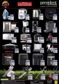President Hyper catalogue Page 1: Goldair 11Lt Digital Air Fryer €999,00, Taurus Digital Duo Slim Air Fryer €1.499,00