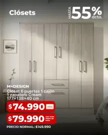 Catálogo Easy Página 1: Clóset 6 puertas 1 cajon 128patero cream €79.990,00