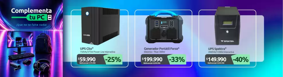 Catálogo PC Factory Página 5: Up - 750va/375w power line interactiva €59.990,00, Up - spektra €149.990,00