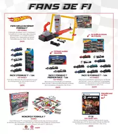 Catalogue Fnac page 104: Hot wheels pack 2 formula 1 premium race - 1:64 €25,99, Hasbro monopoly formula 1 €44,99