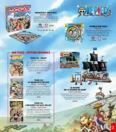 Catalogue Fnac page 111: Glénat tome 114 l’incident de god valley €7,20, Winning moves monopoly one piece €39,99