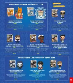 Catalogue Fnac page 119: Funko pop! premium pokémon- tortank €18,99, Funko pop! animation death note- ryuk €16,99