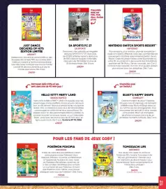 Catalogue Fnac page 87: Nintendo pokémon pokopia €79,99, Gameloft bluey's happy snaps €39,99