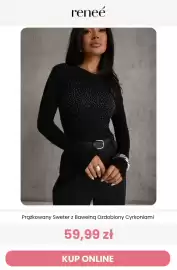 Renee magazyn tydzień 43 Strona 10: Prążkowany Sweter z Bawełną Ozdobiony Cyrkoniami €59,99