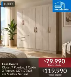 Catálogo Constructor Sodimac Página 4: Closet 7 puertas, 1 cajon, 3m madera natural €79.990,00