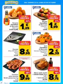Folleto Carrefour Página 2: Naranja Carrefour El Mercado €1,25, Carrefour Mango €1,99