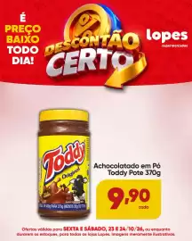 Folheto Lopes Supermercados Página 4: Achocolatado em Pó Toddy Pote €9,90