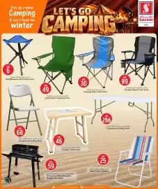 Safari Hypermarket catalogue Page 5: QR 6 Fire up a warm Camping & Let's toast the winter LET'S GO CAMPING كرسي شاطئ قابل