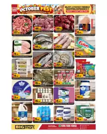 Bigmart leaflet Page 3: Fresh pakistan beef with bone €27,99, Fresh indin mutton €45,99