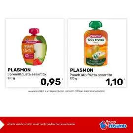 Volantino Iper Tosano settimana 43 Pagina 5: Plasmon Pouch alla frutta assortito €1,10, Plasmon Spremi&gusta assortito €0,95