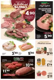 Volantino Extra Supermercati Pagina 5: Aia sottillissime di pollo €1,79, Cosciotti di pollo €3,90