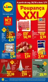 Folheto Lidl semana 44 Página 1: Maçã Fuji Nacional €1,69, Milbona queijo mozzarella ralado €2,49