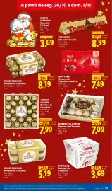 Folheto Lidl semana 44 Página 23: Raffaello bombons de chocolate €3,69, Ferrero rocher bombons de chocolate €5,19