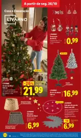 Folheto Lidl semana 44 Página 34: Árvore de Natal livarño €16,99, Livarno saia para árvore de natal com led €6,99