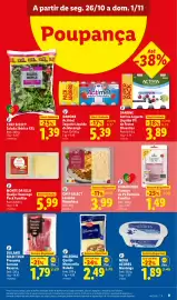Folheto Lidl semana 44 Página 9: Milbona queijo mozzarella ralado €2,49, Monte da vila queijo flamengo pack familiar €5,99