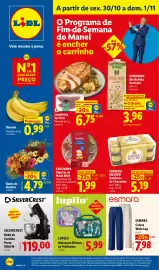 Folheto Lidl | Fim-de-Semana Página 1: Favorina figuras de natal mini €1,99, Ferrero rocher bombons de chocolate €5,19