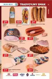 E.Leclerc gazetka tydzień 44 Strona 13: Frankfurterki Łuków €15,99, Kiełbasa głogowska od braci długą Dobrowolscy €2,39