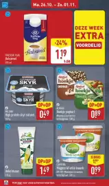 ALDI folder week 44 Pagina 20: Friesche Vlag Halvamel €1,19, Milsani High protein skyr naturel €0,49