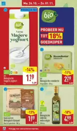 ALDI folder week 44 Pagina 26: Verse Magere yoghurt €1,19, Biologische olijfolie extra virgin €4,99