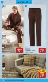 ALDI folder week 44 Pagina 44: Home Creation Faux fur sierkussen of deken €7,99, UP2FASHION Loungewear trui €7,99