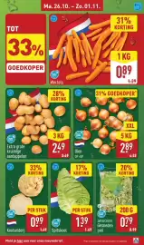 ALDI folder week 44 Pagina 5: Extra grote kruijmige aardappelen €2,49, Knolselderij €0,99